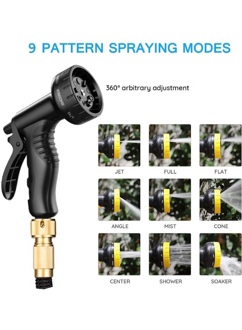 Rock Pow Garden Hose 50 FT, Expandable Garden Hose with 9 Spray Pattern Nozzle, 1/2'' & 3/4'' Solid Brass Connectors, Lightweight Durable 3800D Expandable Hose Pipe with 3 Layer Latex, Easy Storage - Image 5