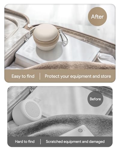 SQERO Carrying Case for Babelio White Noise Machine, Mini Sound Machine Protective Compact Traveling Storage Bag, Scratches Shockproof Waterproof (Only Case) (Beige, S) - Image 4