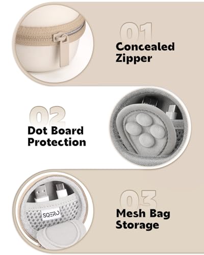 SQERO Carrying Case for Babelio White Noise Machine, Mini Sound Machine Protective Compact Traveling Storage Bag, Scratches Shockproof Waterproof (Only Case) (Beige, S) - Image 3