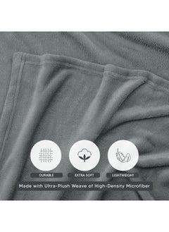 Utopia Bedding Utopia Bedding Cool Grey Fleece Blanket King Size Lightweight Fuzzy Soft Anti-Static Microfiber Bed Blanket (90x102 Inch)  - Image 3