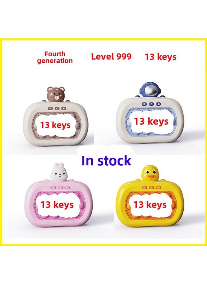 Generic - Four-Generation 13-Key Push-Push Fun Children's Educational Game Machine Stress Relief Boys And Girls Whack-A-Mole Toy-Color:4 Generations Of 999 Off 13 Key Merlot Di Game Machine (English) - Image 1