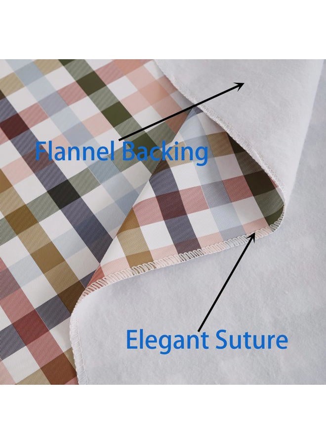 Walrus Heavy Duty Vinyl Tablecloth with Flannel Backing Waterproof Oil-Proof Plastic Table Cloth Stain-Resistant Wipeable Rectangle or Square Table Cover for Indoor and Outdoor (Blue Grid,60x84 Inch) - Image 4