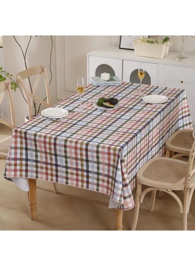 Walrus Heavy Duty Vinyl Tablecloth with Flannel Backing Waterproof Oil-Proof Plastic Table Cloth Stain-Resistant Wipeable Rectangle or Square Table Cover for Indoor and Outdoor (Blue Grid,60x84 Inch) - Image 2