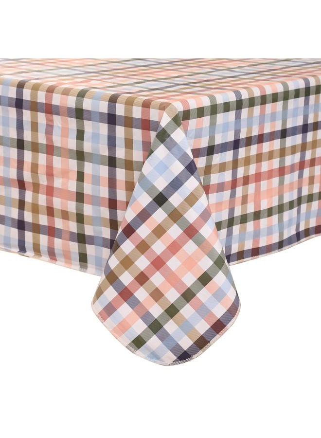 Walrus Heavy Duty Vinyl Tablecloth with Flannel Backing Waterproof Oil-Proof Plastic Table Cloth Stain-Resistant Wipeable Rectangle or Square Table Cover for Indoor and Outdoor (Blue Grid,60x84 Inch) - Image 1