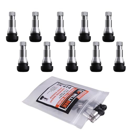 WILLIBEE TR414 Tyre Valve Stem - EPDM Rubber Tubeless Tire Valve Stem for Car (CTR414-10Pcs) - Image 1