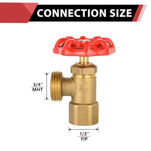EFIELD 5Pack Boiler Drain Valve 12 inch FIP x 34 inch MHT MultiTurn Brass MadeBOILER014 - Image 3