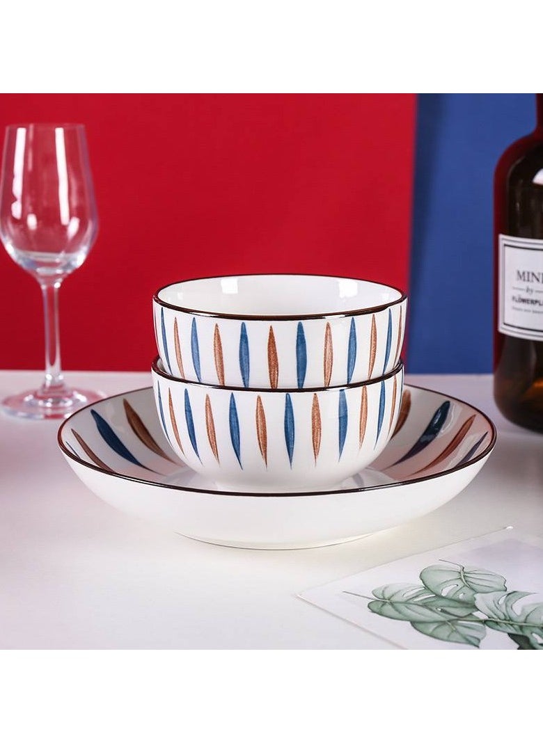 Generic - 5-piece bowl set. The set consists of 1 large flat plate, 20 cm in size, and 4 bowls, approximately 10 cm in size. - Image 1