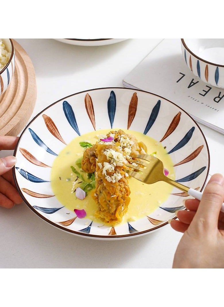 Generic - 5-piece bowl set. The set consists of 1 large flat plate, 20 cm in size, and 4 bowls, approximately 10 cm in size. - Image 1