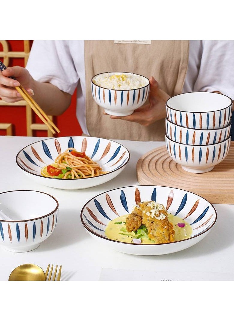 Generic - 5-piece bowl set. The set consists of 1 large flat plate, 20 cm in size, and 4 bowls, approximately 10 cm in size. - Image 1