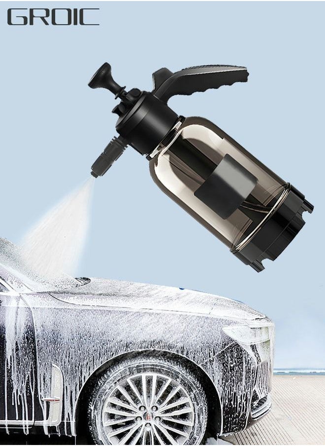 GROIC Handheld Car Wash Sprayer Manual Pressure Pump,2L foam watering can,Car Cleaning Supplies,Pressure Sprayer for Home, Lawn, Garden, Car  - Image 1