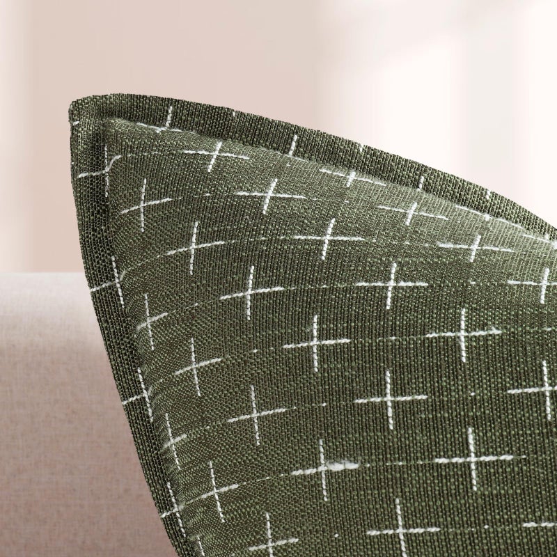 ZWJD Pillow Covers 18x18 Set of 2 Soft Polyester Textured Pillow Covers with Stylish Flange Edge Cozy Farmhouse Throw Pillows for Couch Bed Sofa Living Room - Image 2