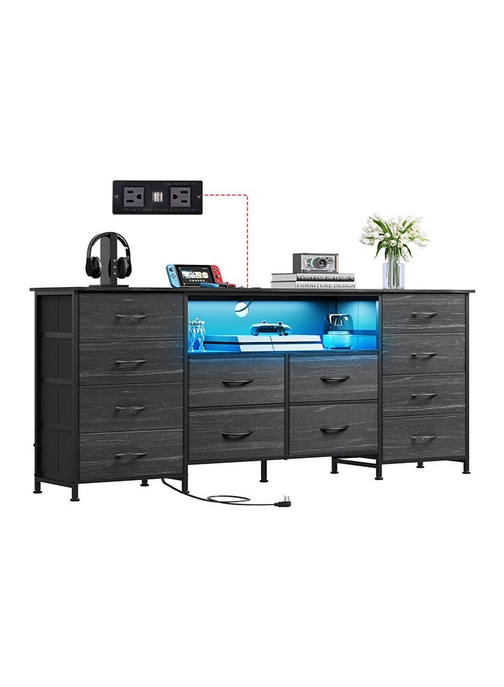 keke 12-drawer large size TV model For inside Bed Home Bed Room Black Color 66" inch - Image 3