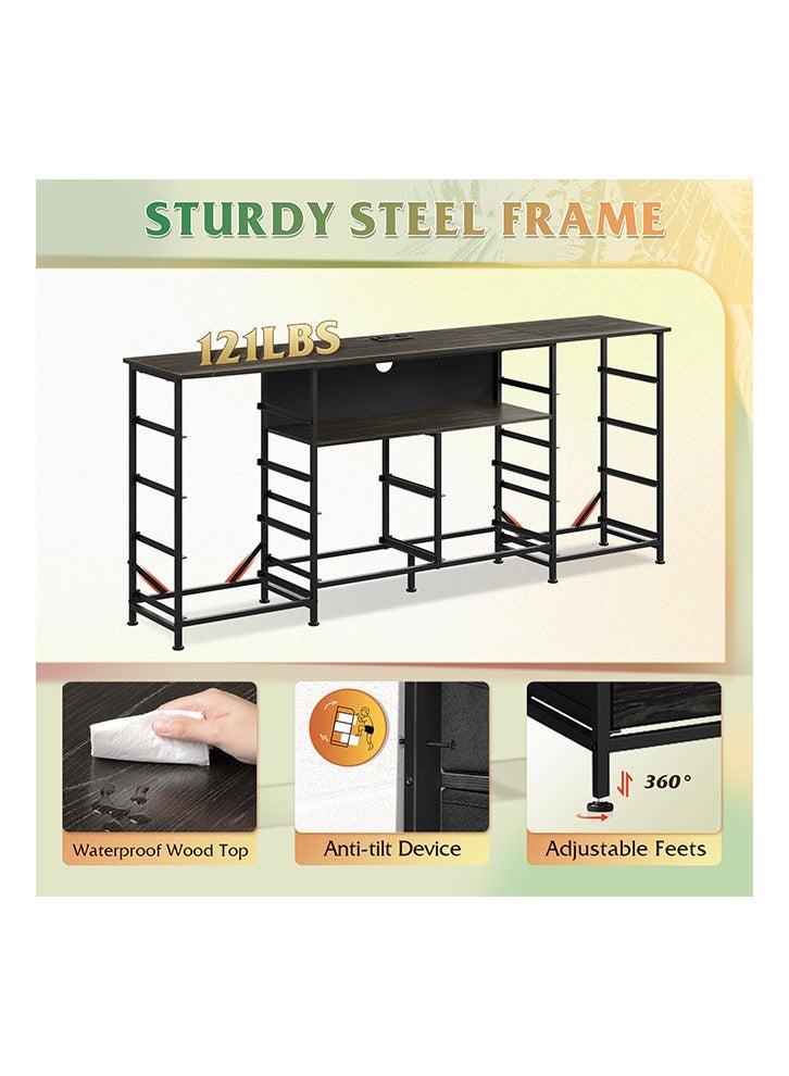 keke 12-drawer large size TV model For inside Bed Home Bed Room Black Color 66" inch - Image 4