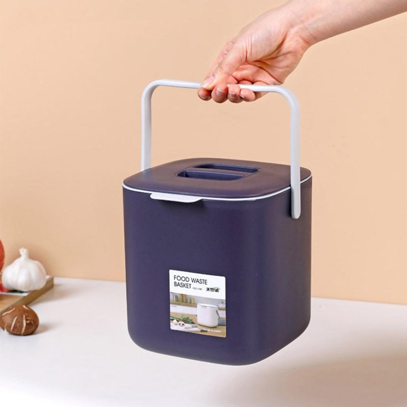 Double Compartment Waste Bin For Kitchen Wet And Dry Waste Separation Deep Purple - Image 5