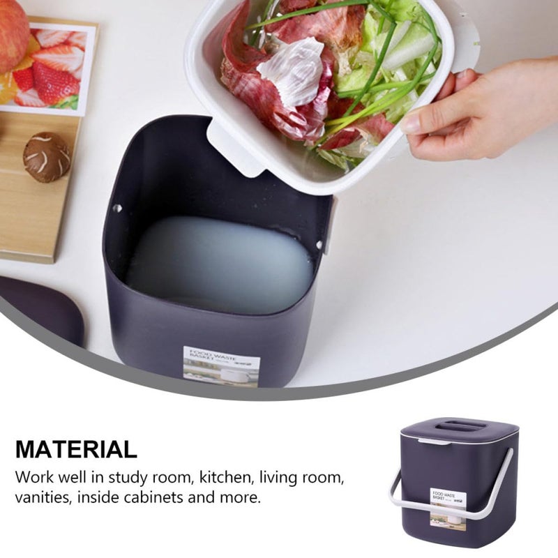 Double Compartment Waste Bin For Kitchen Wet And Dry Waste Separation Deep Purple - Image 4