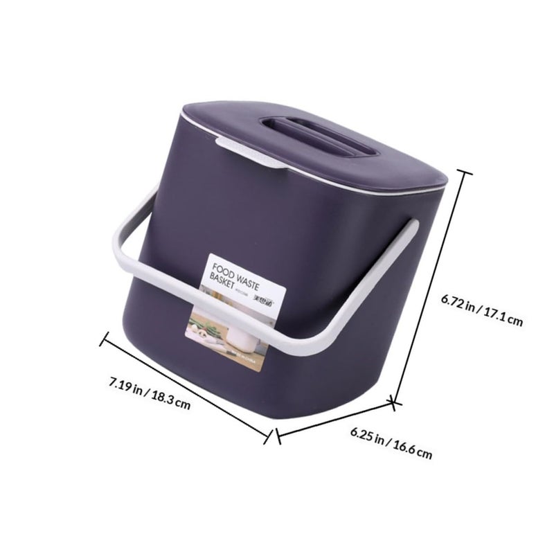 Double Compartment Waste Bin For Kitchen Wet And Dry Waste Separation Deep Purple - Image 3