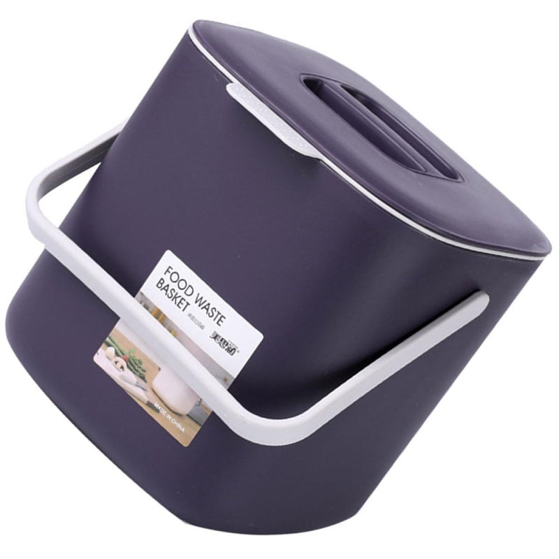Double Compartment Waste Bin For Kitchen Wet And Dry Waste Separation Deep Purple - Image 2