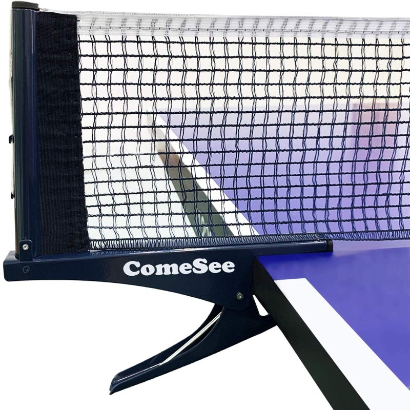 Comesee Kioos Collapsible Table Tennis Net Professional Steel Pingpong Net Clip Grip Mesh Training Competition Portable Tension Adjustable Post (Navy) - Image 1