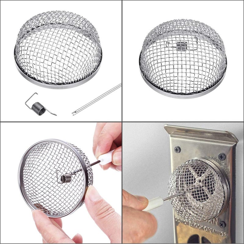 Miady RV Furnace Vent Screen - 2 Pack Flying Insect Bug Cover Camper Heater Exhaust Vents - 2.8" Stainless Steel Mesh Screens - Installation Tool Included - Image 5