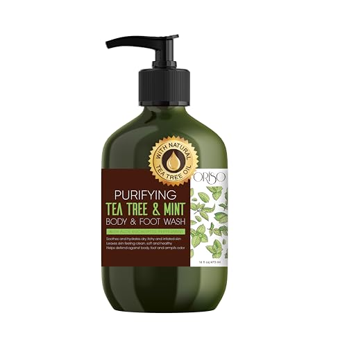 ORISO Tea Tree Body Wash with Mint for Women and Men Helps Acne Athletes Foot Jock Itchy Ringworm Eczema Body Odor Itchy Skin Moisturizing and Hydrating Sensitive Skin 16oz - Image 2