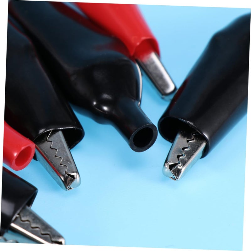 20 قطعة ملقط تمساح معزول أحمر وأسود لمسبارات الاختبار الكهربائي لدوائر بطارية السيارات - Image 3