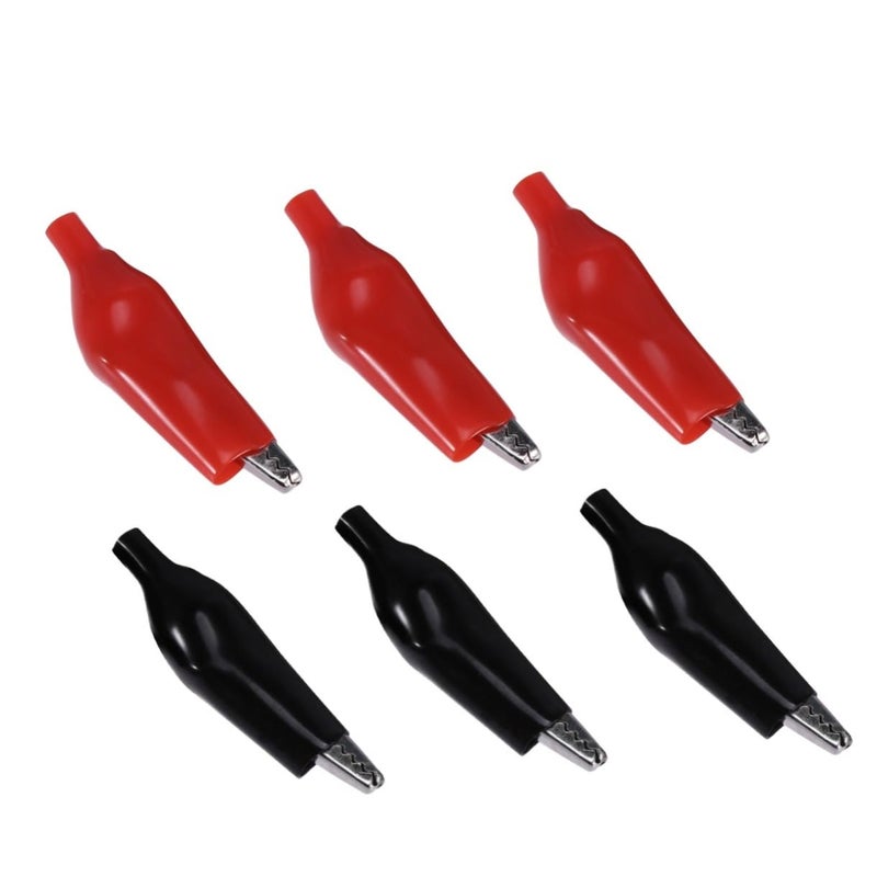 20 قطعة ملقط تمساح معزول أحمر وأسود لمسبارات الاختبار الكهربائي لدوائر بطارية السيارات - Image 2