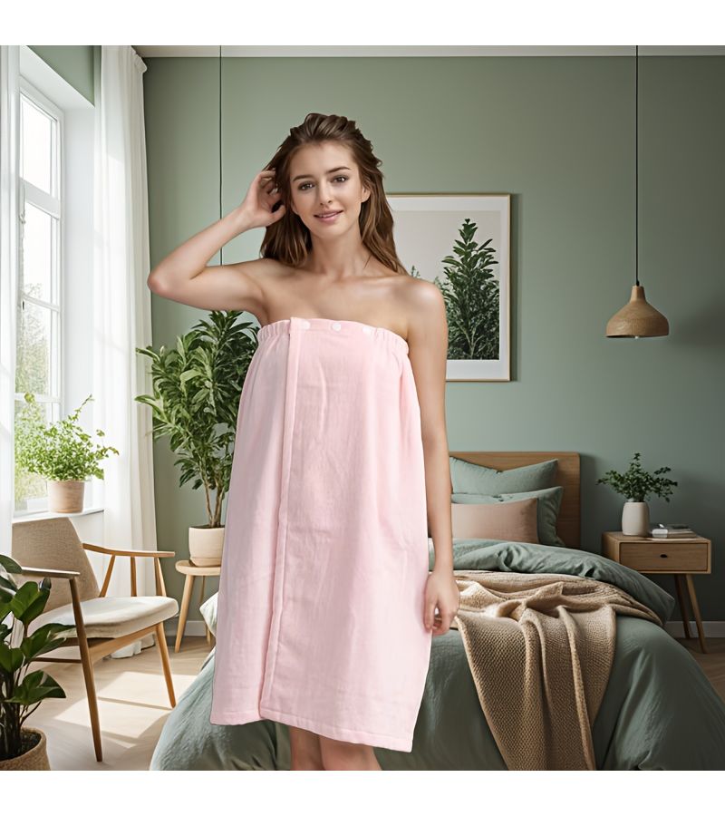 White 80x150cm Soft Absorbent Wearable Bath Towel Strapless Apron for SPA and Bathroom - Image 2