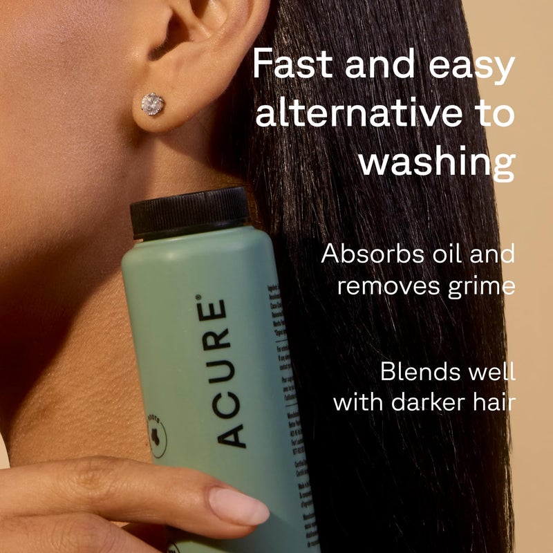 Acure Dry Shampoo - Mini Powder Dry Shampoo for Women with Brunette & Dark Hair, Care to Refresh Treated Color Tinted Hair with Rosemary & Cocoa, Non Aerosol, Clean, 100% Vegan - 1.7 oz Travel Size - Image 3