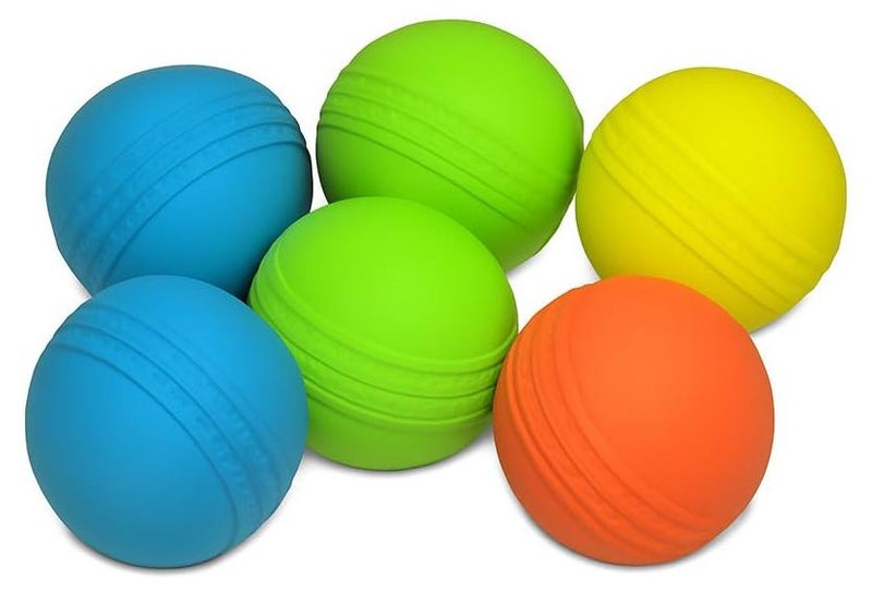 Gmefvr Rubber Cricket Ball Multi-Color Stmper Balls (6) - Image 1