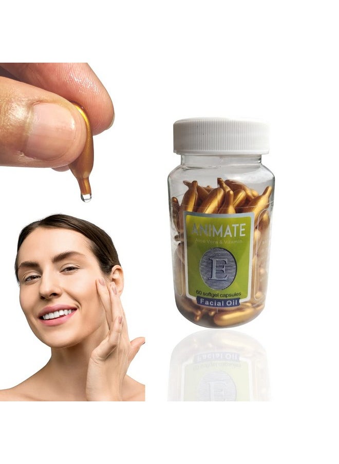 GutarGoo - Vitamin E Skin Oil Capsules, Anti Wrinkle Serum, Reducing Fine Lines Skin Brightening Hydrating Moisturizing Cream Essence Facial Face Care Oil Soft 180 Gel Capsules(Pack Of 1) - Image 1