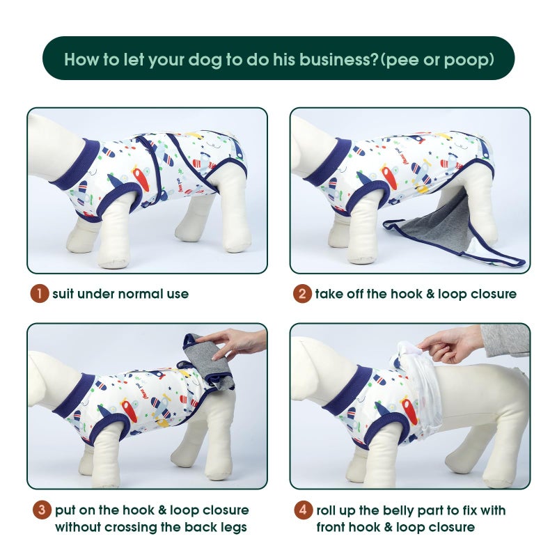 Kuoser Recovery Suit for Dogs Cats After Surgery, Professional Pet Recovery Shirt Dog Abdominal Wounds Bandages, Substitute E-Collar & Cone,Prevent Licking Dog Onesies Pet Surgery Recovery Suit - Image 4