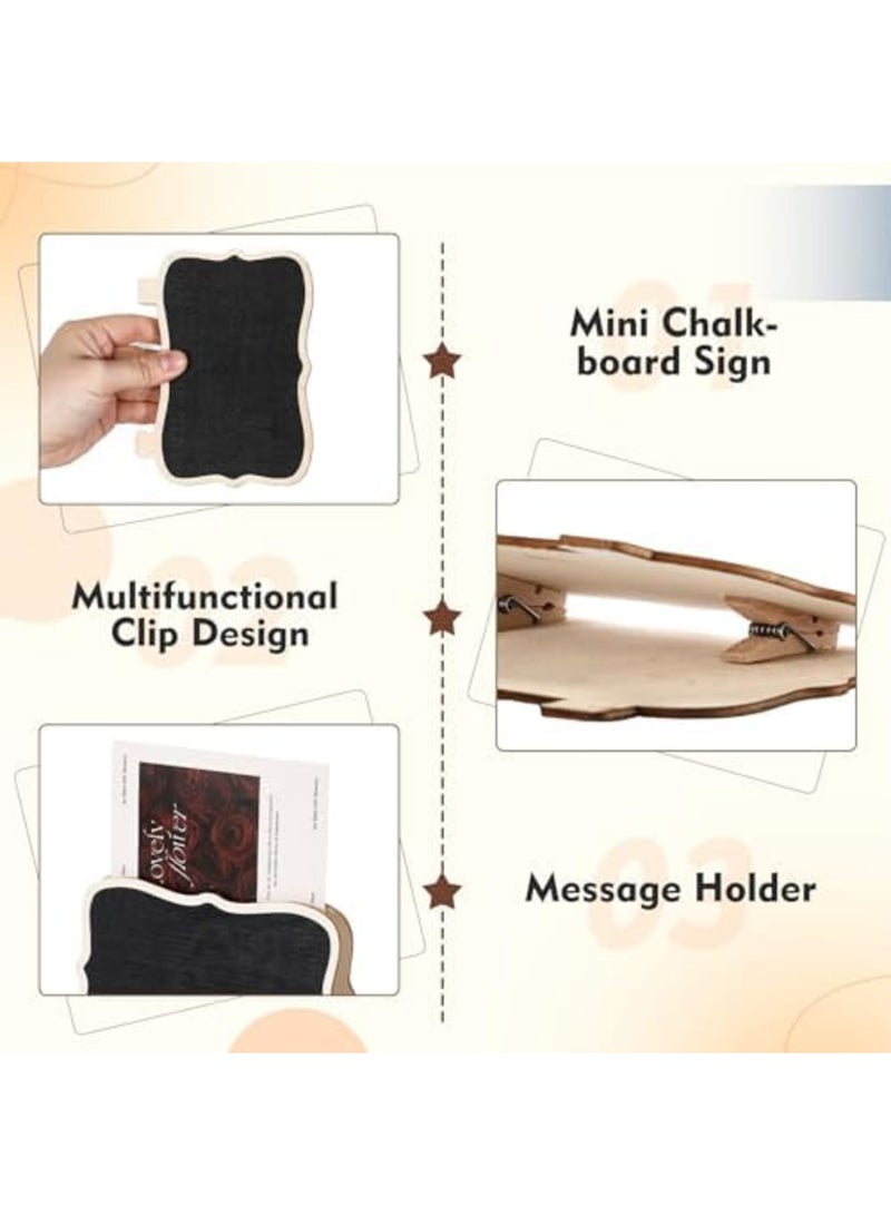 SYOSI 6 Pcs Wood Mini Chalkboard Sign Double Sided Small Chalkboard Labels Resuable Mini Chalkboard Blackboard for Table Display, Food Labels, Wedding Place Cards and Event Decorations - Image 3