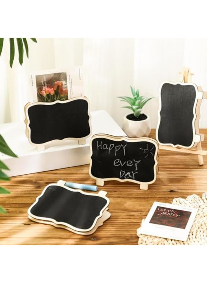 SYOSI 6 Pcs Wood Mini Chalkboard Sign Double Sided Small Chalkboard Labels Resuable Mini Chalkboard Blackboard for Table Display, Food Labels, Wedding Place Cards and Event Decorations - Image 5