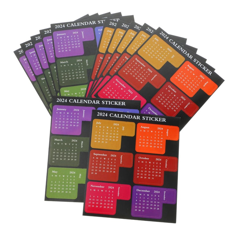 DIY 12 Sheets Full Year Calendar Stickers Index Labels For Notebook Office Planner - Image 2