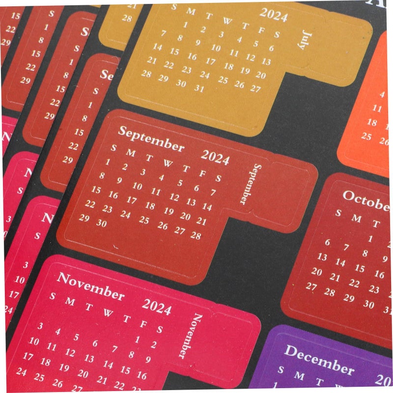DIY 12 Sheets Full Year Calendar Stickers Index Labels For Notebook Office Planner - Image 5