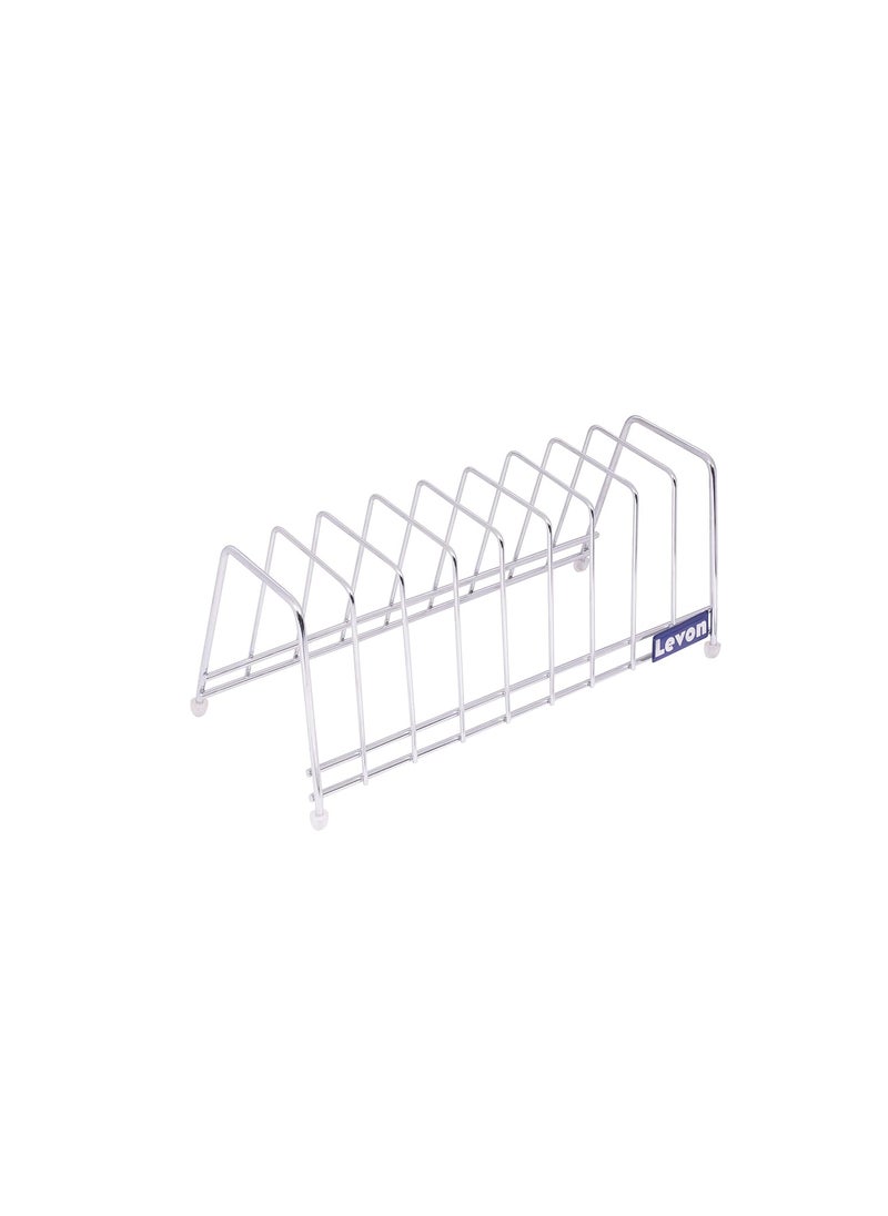 LEVON LEVON Stainless Steel Plate Rack Dish Rack Plate Stand Dish Stand Lid Holder Utensil Rack For Kitchen Size 140 X 320 X 130 mm Special Nano Coating  - Image 3