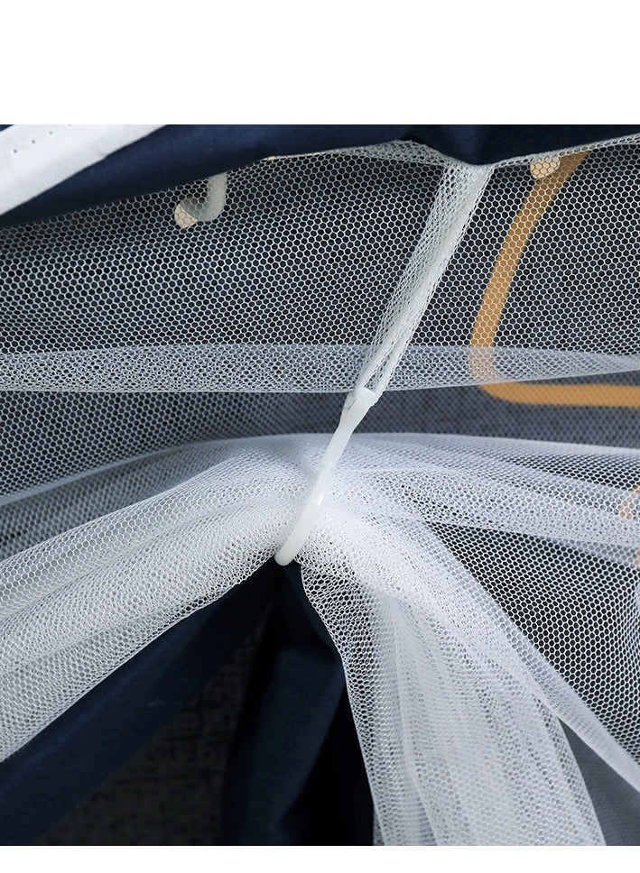 Bluejw Bed Canopy Tents Curtain Blackout Single Bed Tent Student Shading Cloth Canopy Dormitory Mosquito Net Sleep Privacy Protection with Frame for Children Bedroom With Orange and Bear Pattern - Image 4