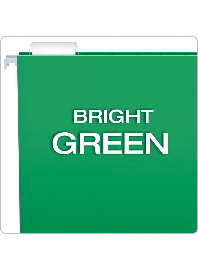 Pendaflex Recycled Hanging Folders, Letter Size, Bright Green, 1/5 Cut, 25/BX (81610) - Image 2