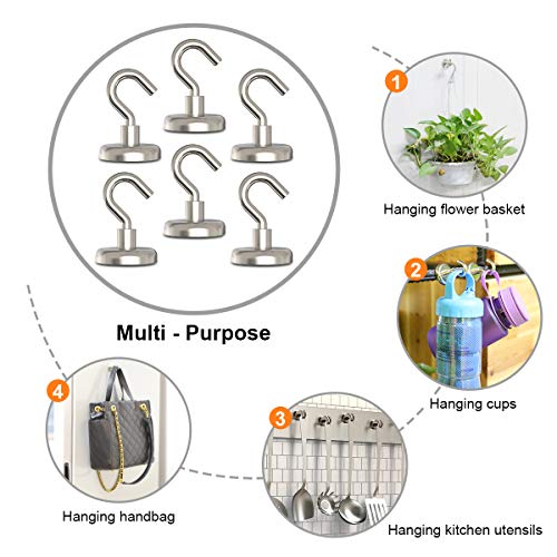GREATMAG Magnetic Hooks Heavy Duty, 110 lbs Strong Magnet Hooks for Hanging, Magnet with Hook for Cruise, Refrigerator, Pack of 6 - Image 5