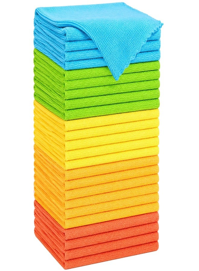 Vnoss Microfiber Cleaning Cloth, 24 Pack Highly Absorbent Cleaning Rags, Reusable Lint Free Cloths Microfiber Rag for House, Kitchen, Car Care, 11 x12 inch, Multicolor - Image 1