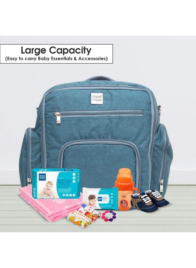 mee mee Stylish Multi Function Baby Travel Bag;Mamas Bags;Diapers Bags For New Born Baby (Backpack Style Green) - Image 3