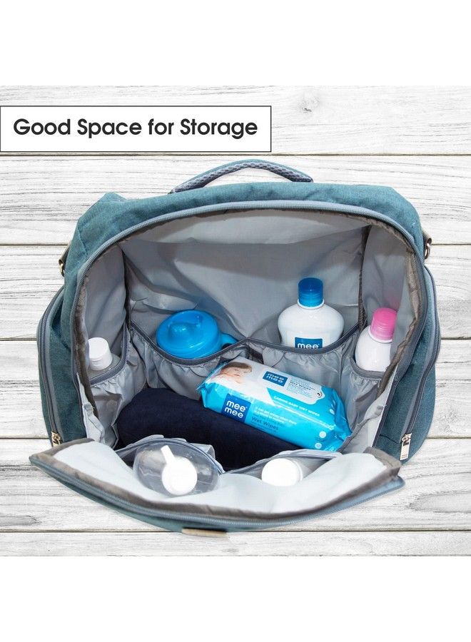 mee mee Stylish Multi Function Baby Travel Bag;Mamas Bags;Diapers Bags For New Born Baby (Backpack Style Green) - Image 5