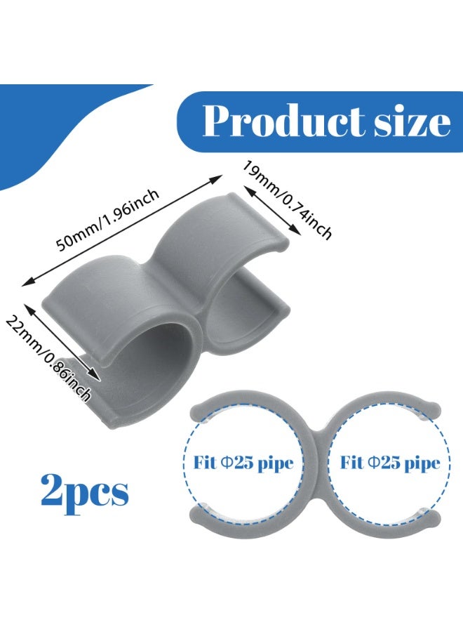 2 Pcs Shower Head Holder Clip, Handheld Shower Tube Clamp Bracket for Shower Chair Bath Tub Transfer Bench, Accessories for Elderly Disabled - Image 2