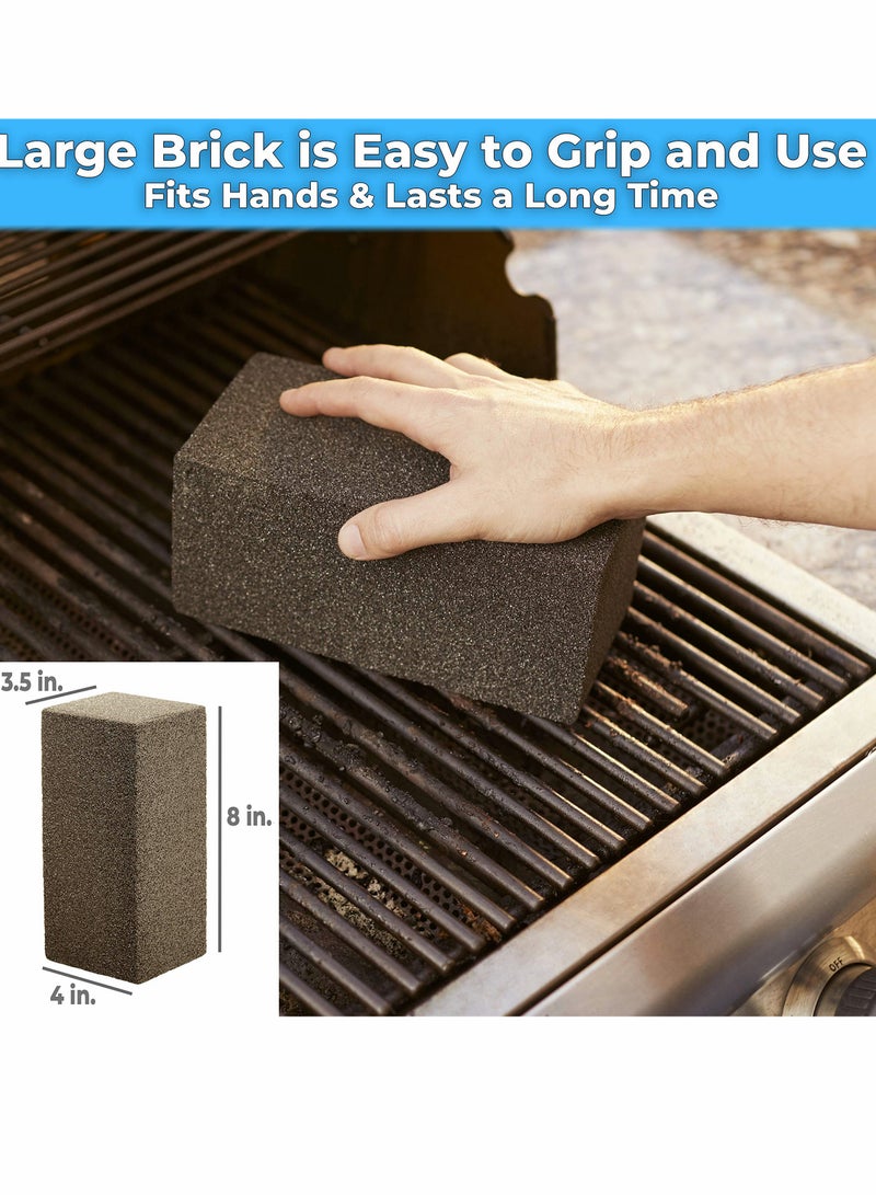 Excefore Griddle Grill Cleaning Brick Block - Pumice Cleaner Stone Tool - Cleaning Flat Top Grills or Griddles, Grills Grate - Removes Stubborn Grime for Restaurant, Outdoor, Home and Kitchen 8 x 4 in (2 Pack)  - Image 3