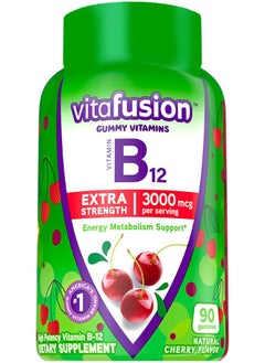 Vitafusion Extra Strength Vitamin B12 Gummy Vitamins For Energy Metabolism Support And Nervous System Health Support, Cherry Flavored, 45 Day Supply  - Image 1