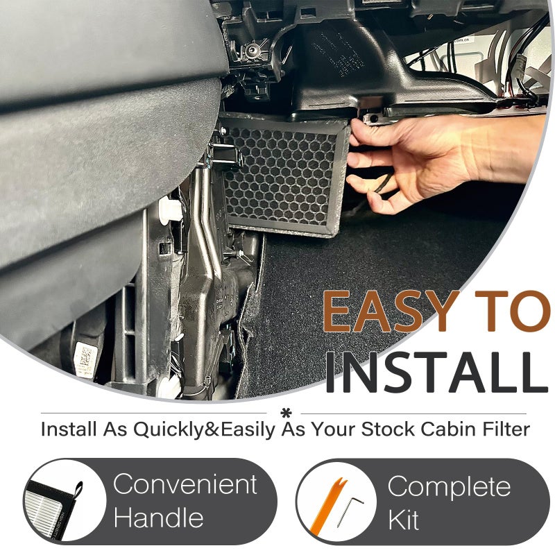 SEZFOM HEPA Cabin Air Filter for Tesla Model 3 Model Y (2016-2026) with Activated Carbon(2-pack) Dual layer Air Filter Replacement - Image 5