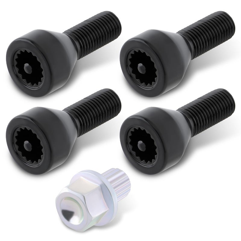 AUTOKAY 36136786419 Set of 5 Locking Wheel Nuts Bolts Nuts Set and Master Key Fits for BMW 1356 Series M12 x 15