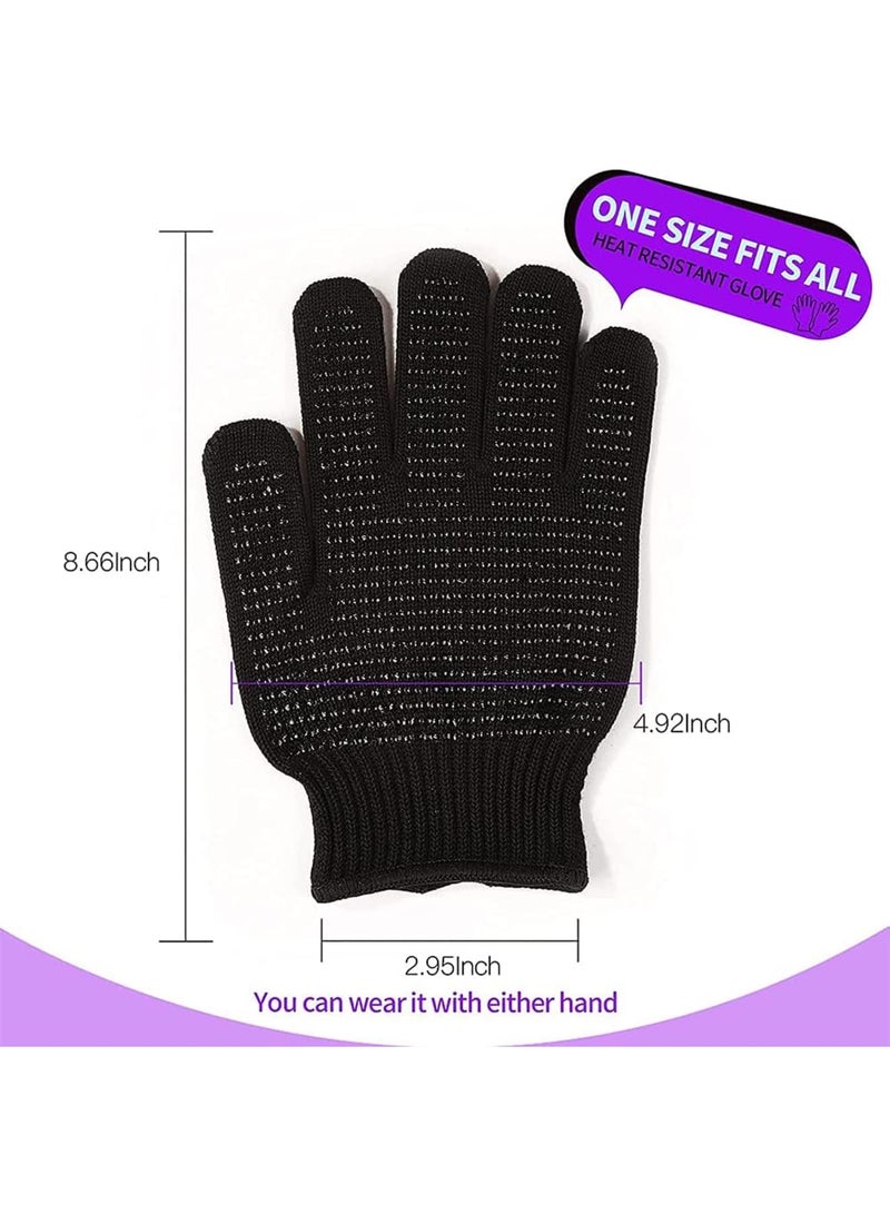 SOLARAE Heat Resistant Glove For With Silicone Bumps, New Upgraded Professional Heat Resistant Glove Mitts For Hot Hair Styling Curling Iron Wand Flat Iron Hair Straightener, Universal Size - Image 2