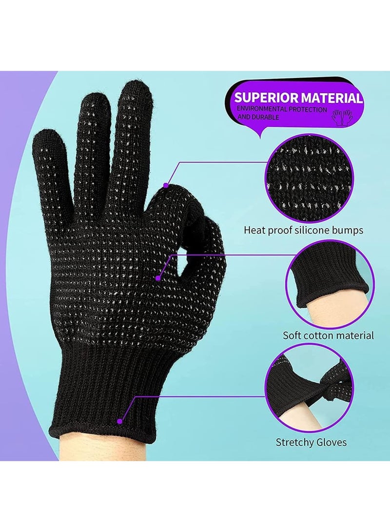 SOLARAE Heat Resistant Glove For With Silicone Bumps, New Upgraded Professional Heat Resistant Glove Mitts For Hot Hair Styling Curling Iron Wand Flat Iron Hair Straightener, Universal Size - Image 4
