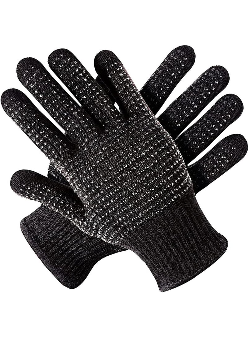 SOLARAE Heat Resistant Glove For With Silicone Bumps, New Upgraded Professional Heat Resistant Glove Mitts For Hot Hair Styling Curling Iron Wand Flat Iron Hair Straightener, Universal Size - Image 1